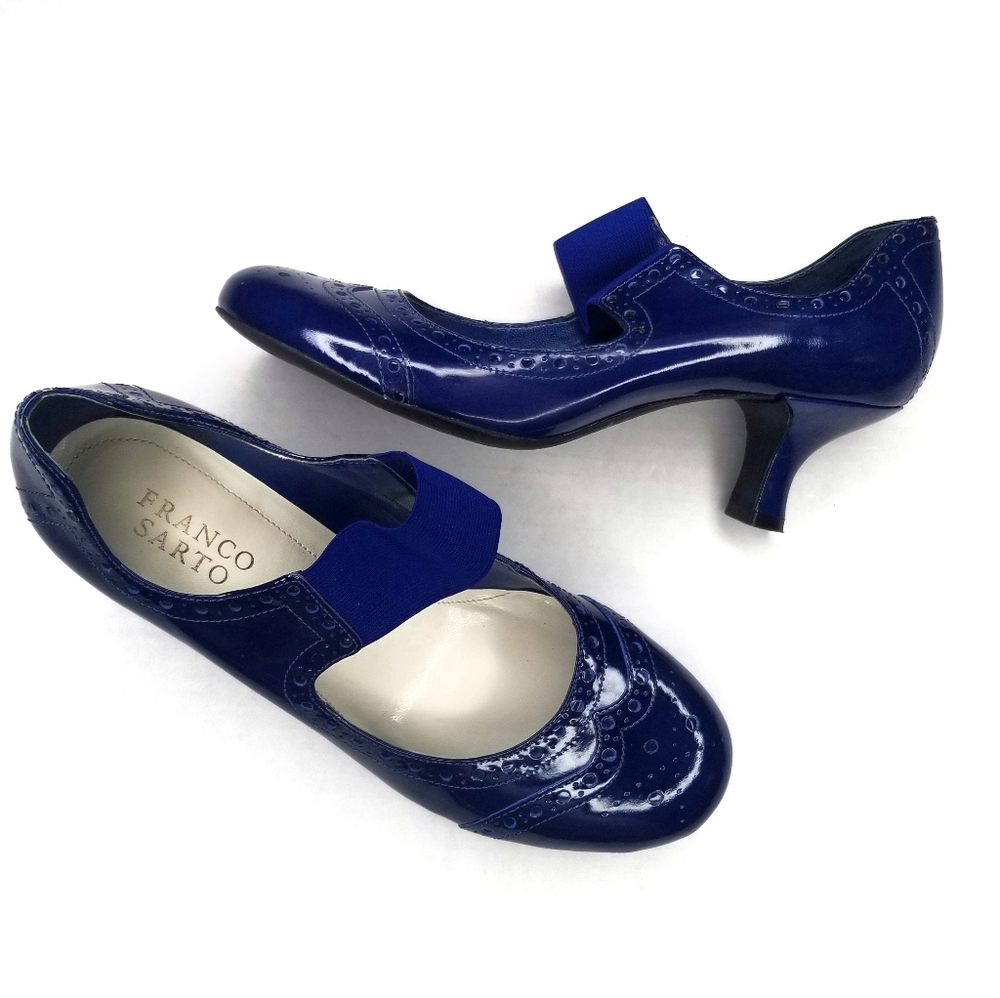 New Franco Sarto Relic pumps blue patent leather 7